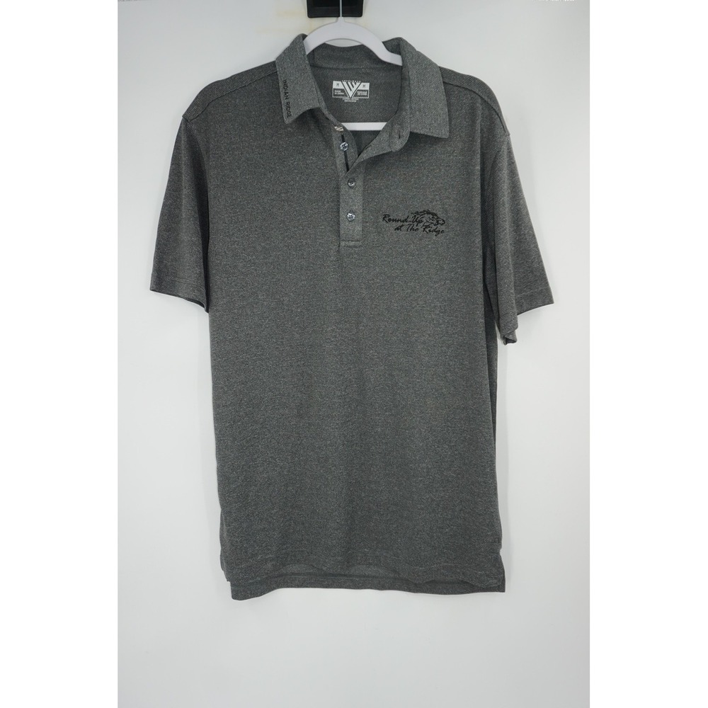 Levelwear Polo Shirt Gray Indian Ridge‎ Golf Performance Embroidered Mens M